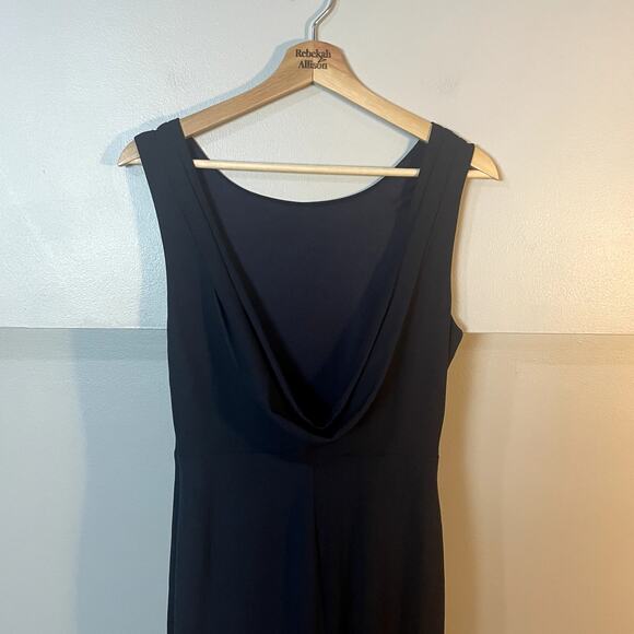 Lulu's Maxi Length Scoop Back Navy Blue Formal Gown Prom Dress Size Medium EUC - Picture 7 of 12